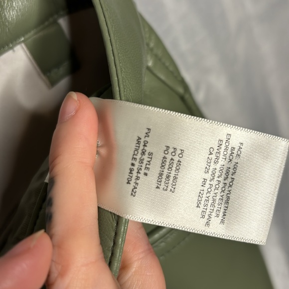 NWT Aritzia Wilfred Beatrix Bitter Sage Wilfred Vegan Leather Pants Size 10 - Picture 12 of 12